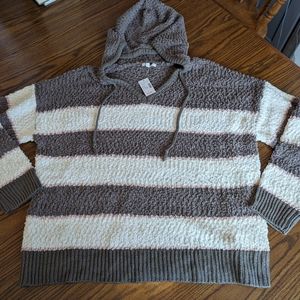NWT Women's Hooded Cozy Striped Maurices Brand Sweater Size XL